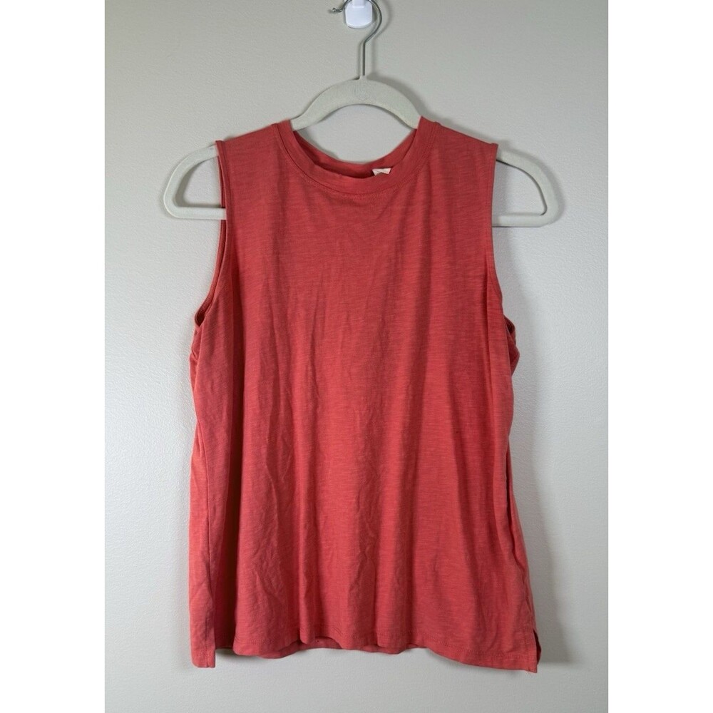 Christian Siriano Womens Coral Crew Neck Sleeveless Knit Tank Top - L